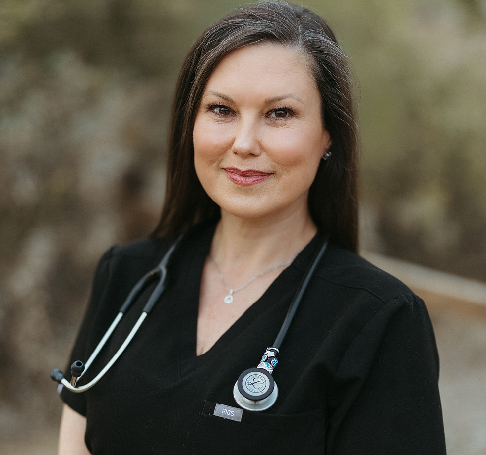 Portrait of Rose Davis in a white coat with a stethoscope