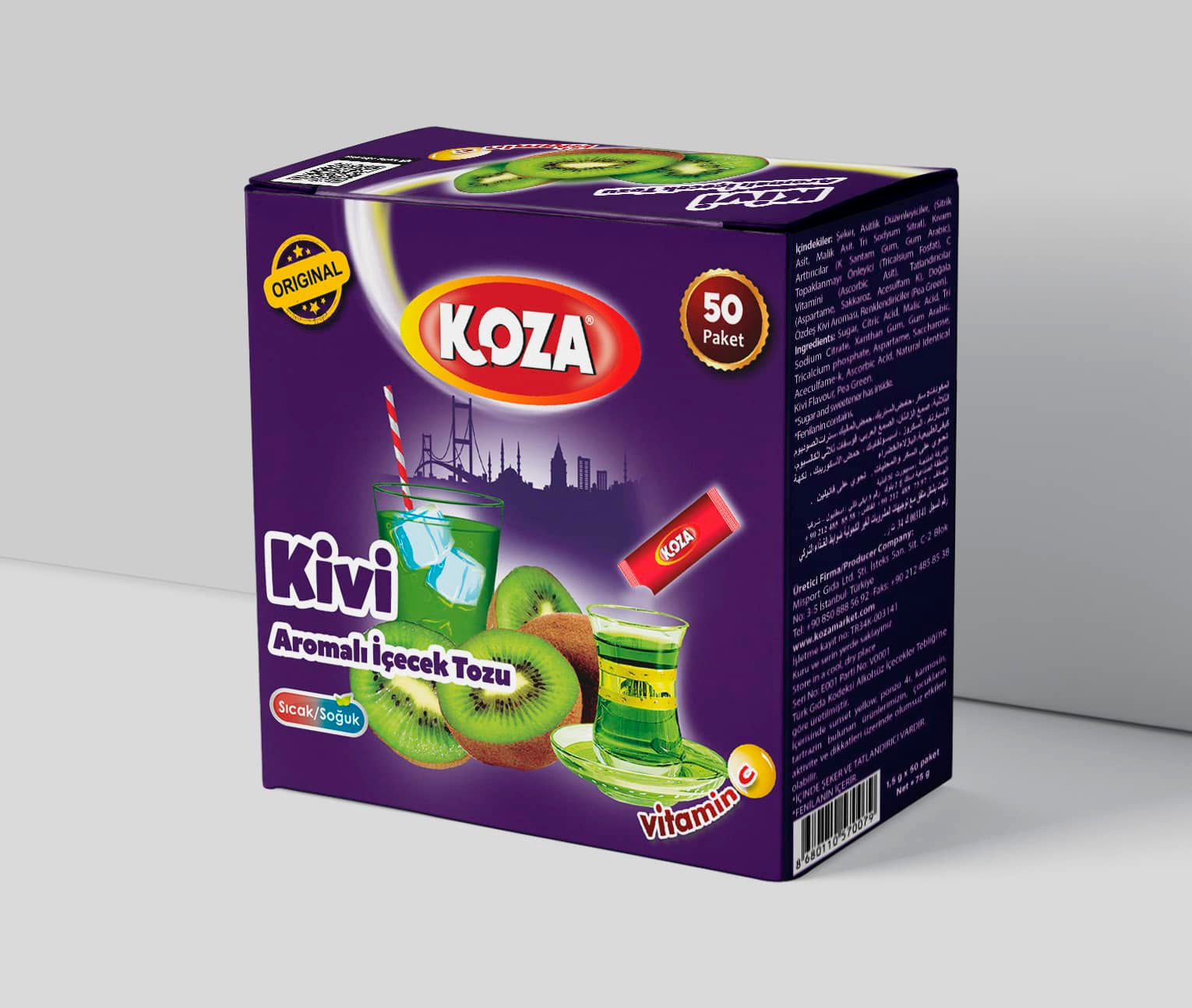 Koza Kivi Aromalı İçecek Tozu - 50 Saşe