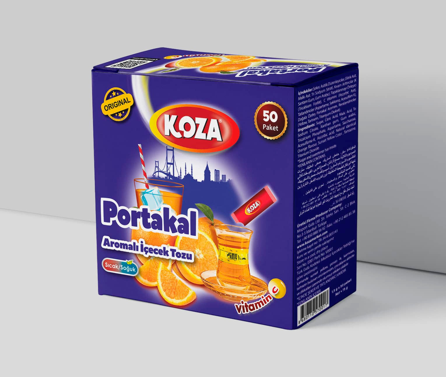 Koza Portakal Aromalı İçecek Tozu - 50 Saşe