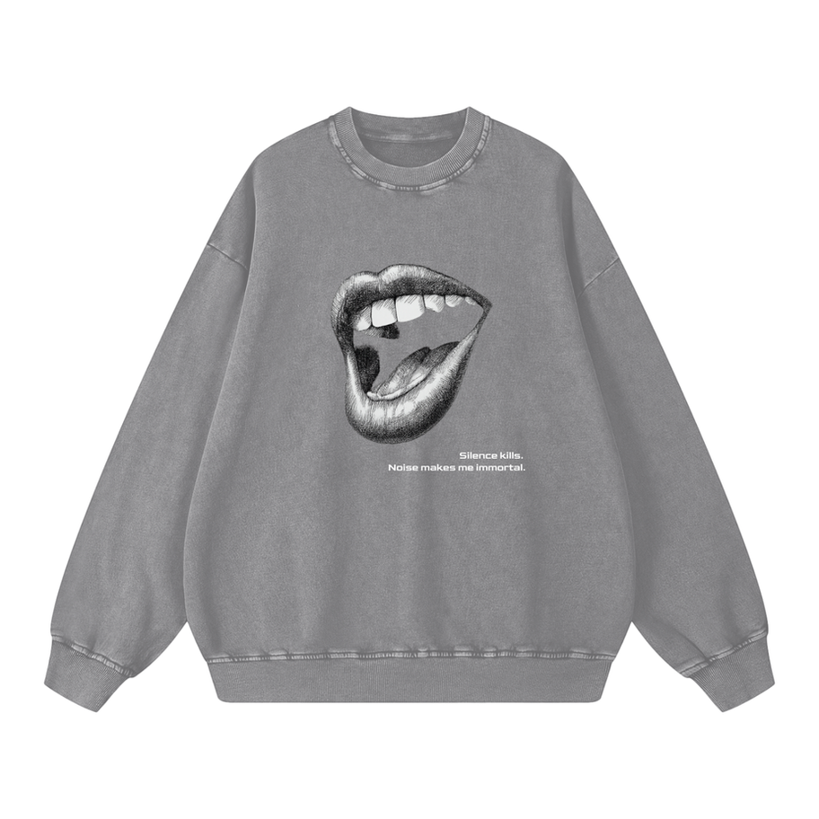 Eternal Voix Sweatshirt Grey Front — The White Collar Project