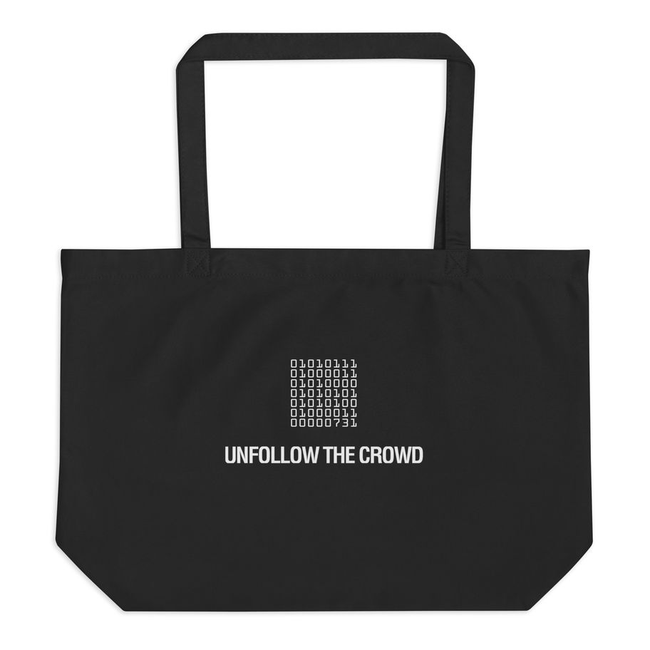 Binary Voix Tote Black Front — The White Collar Project