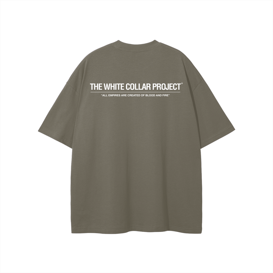 Statement Iconique Tee Khaki Back — The White Collar Project