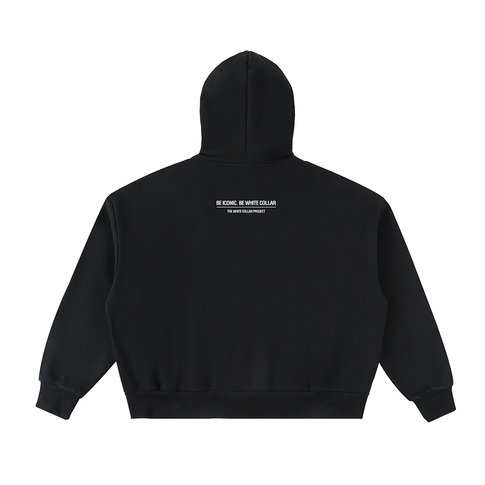 Empire Iconique Zip Hoodie Black Back — The White Collar Project