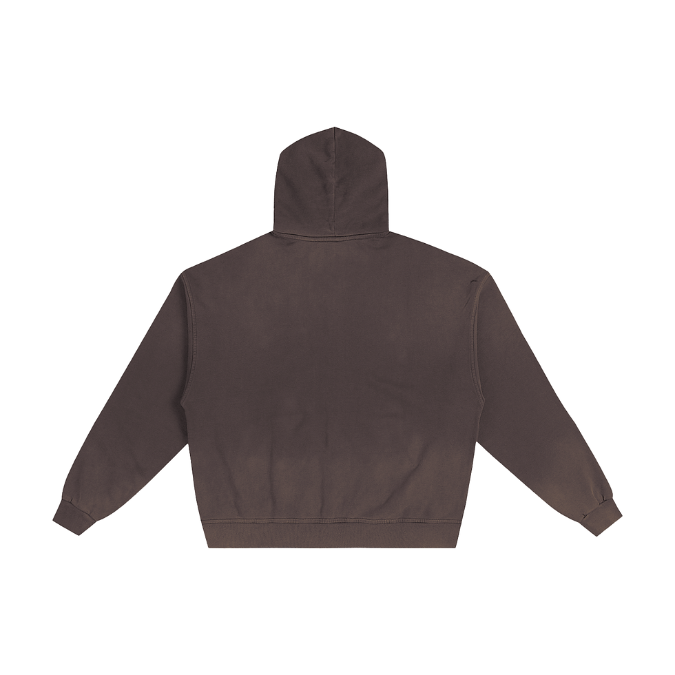 Hikari Iconique Zip Hoodie Dark Brown Back — The White Collar Project