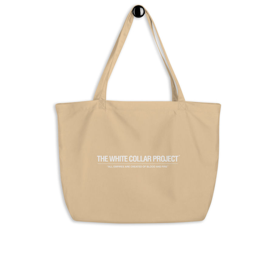 Empire Iconique Tote Light Khaki Long Front — The White Collar Project