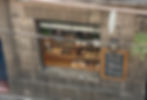Rustic cafe from above with window with freshly baked breads