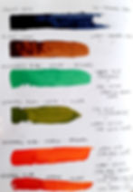Muting colours by using 'admixtures' and cross mixing warm and cool prismatics.