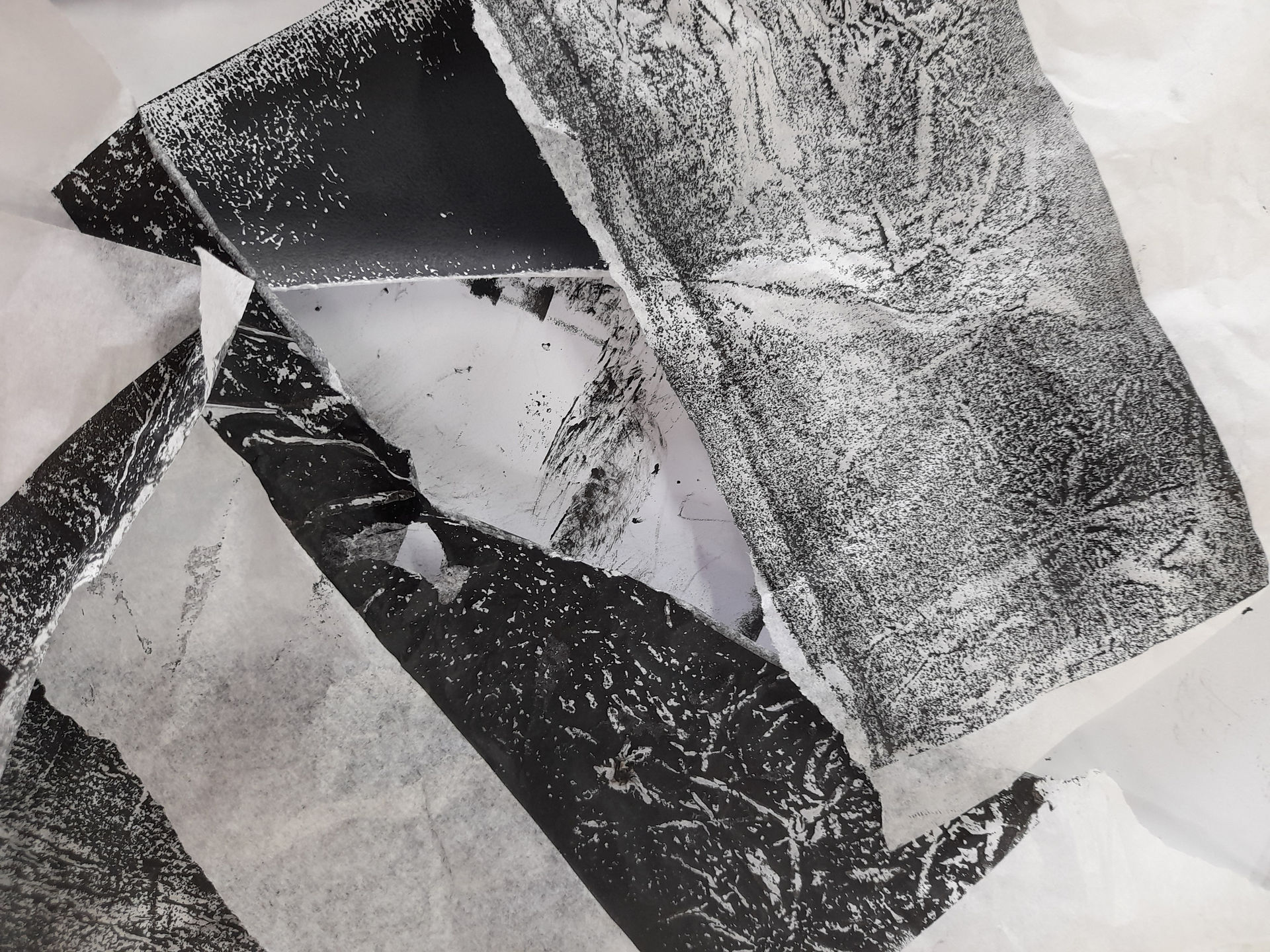 tissue paper printed with black textures