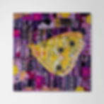 yellow and white butterfly painted on a purple background