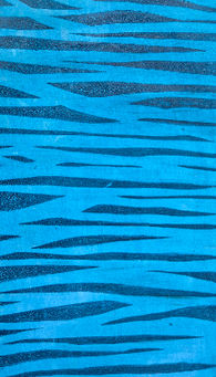 organic wavy stripe stencil print in blue