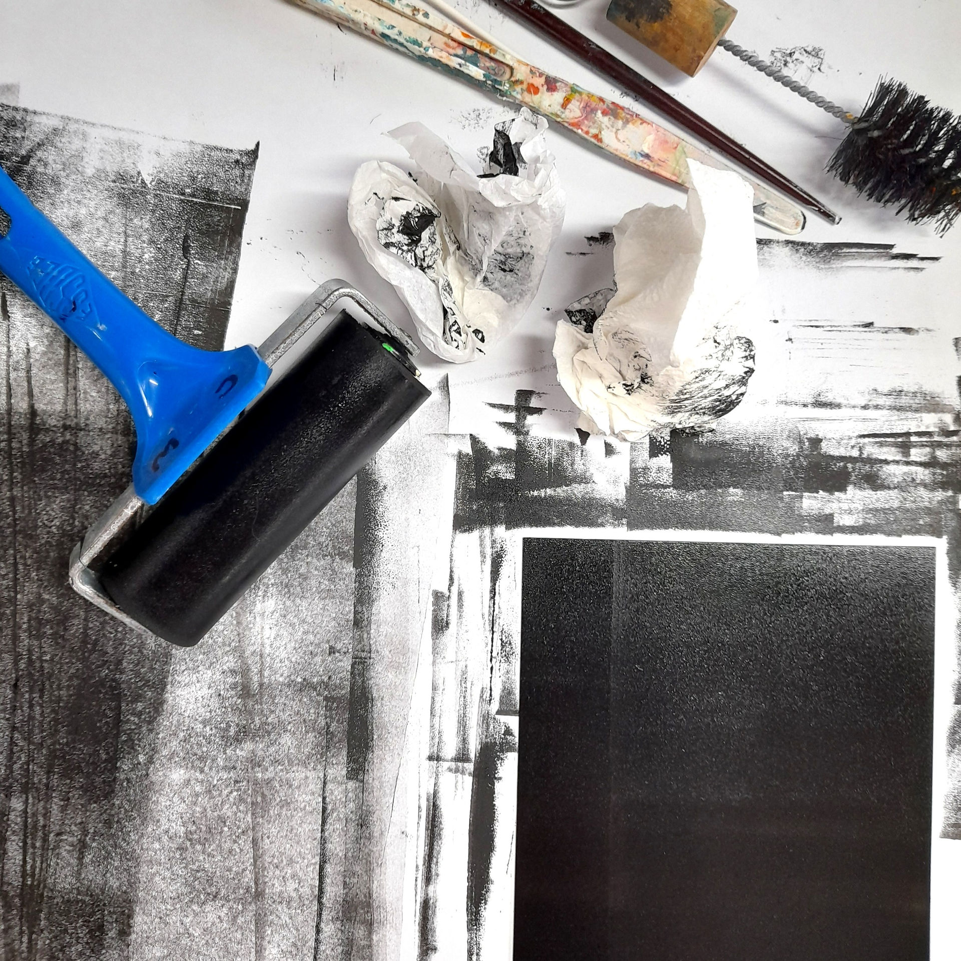 printmaking roller and tools