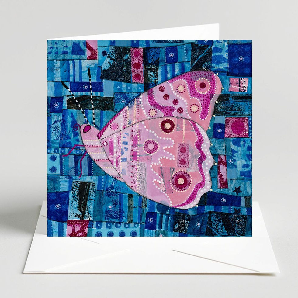 Thumbnail: butterfly  greeting cards with mixed painted designs