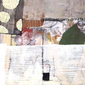 abstract landscape painting in mixed media