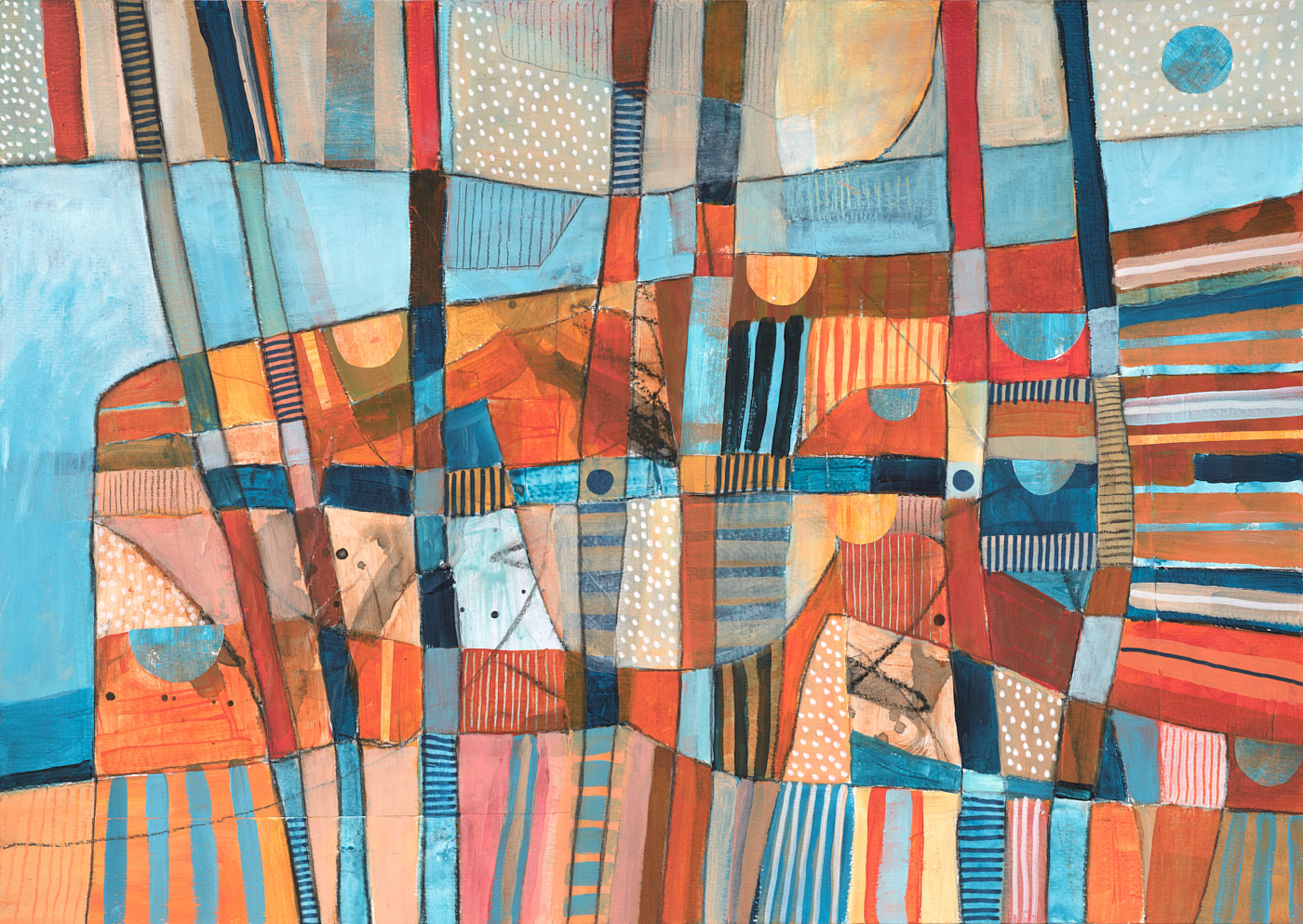 Abstract Painting: Out The Back - Work in Progress | Let's Talk Art Blog | Charlotte Wensley | Let's Talk Art Blog | Charlotte Wensley