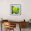 Thumbnail: abstract landscape artwork in blue yellow and green framed in room scenes