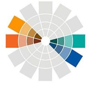 colour wheel with greenand orange
