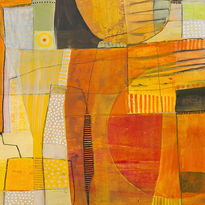 abstract crop of a mixed media painting by charlotte wensley
