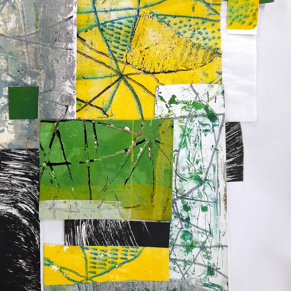abstract collaged paper squares