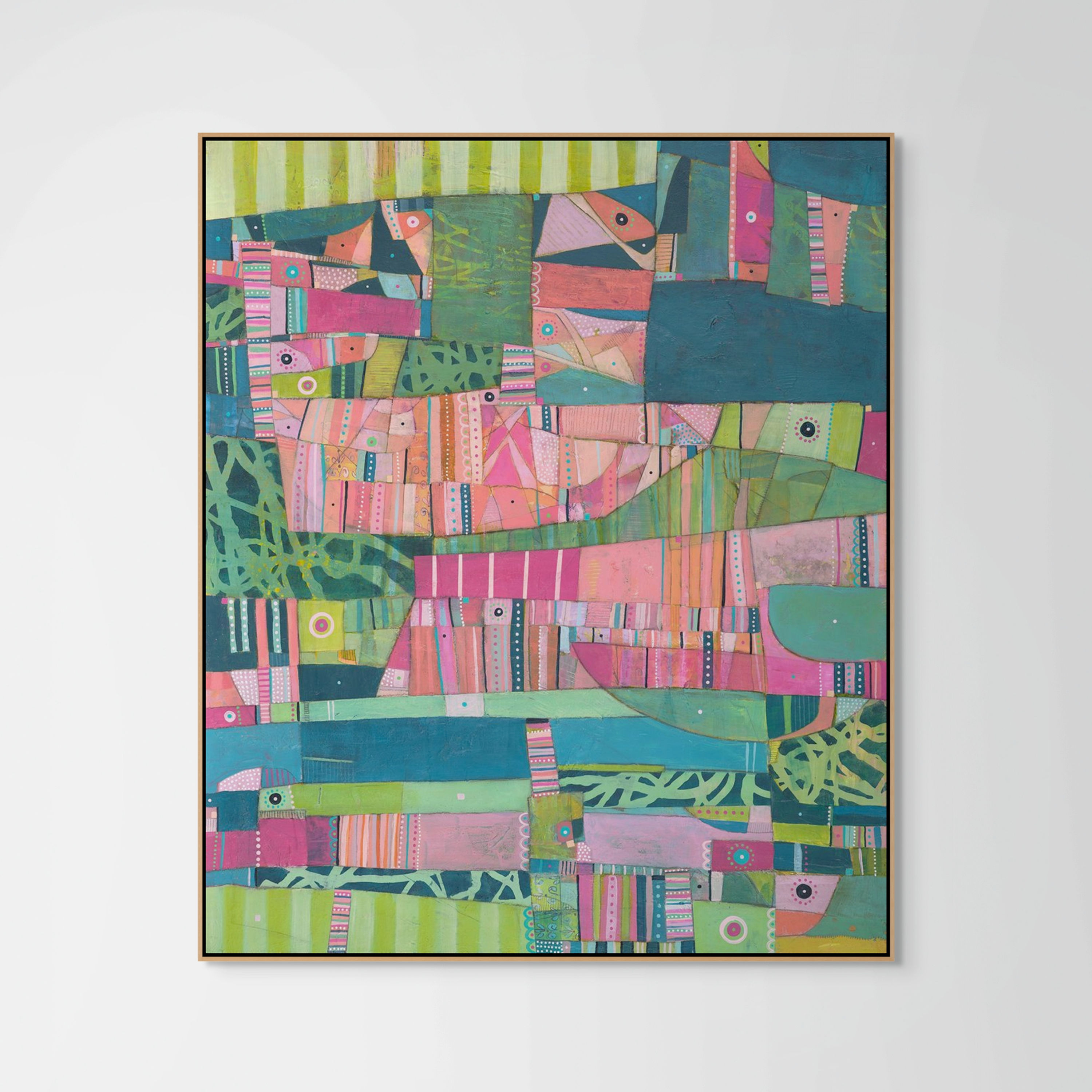 abstract landscape art print on canvas framed in oak, black or white