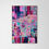 Thumbnail: abstract shapes colourful wall art in pink and purple framed in a white wall
