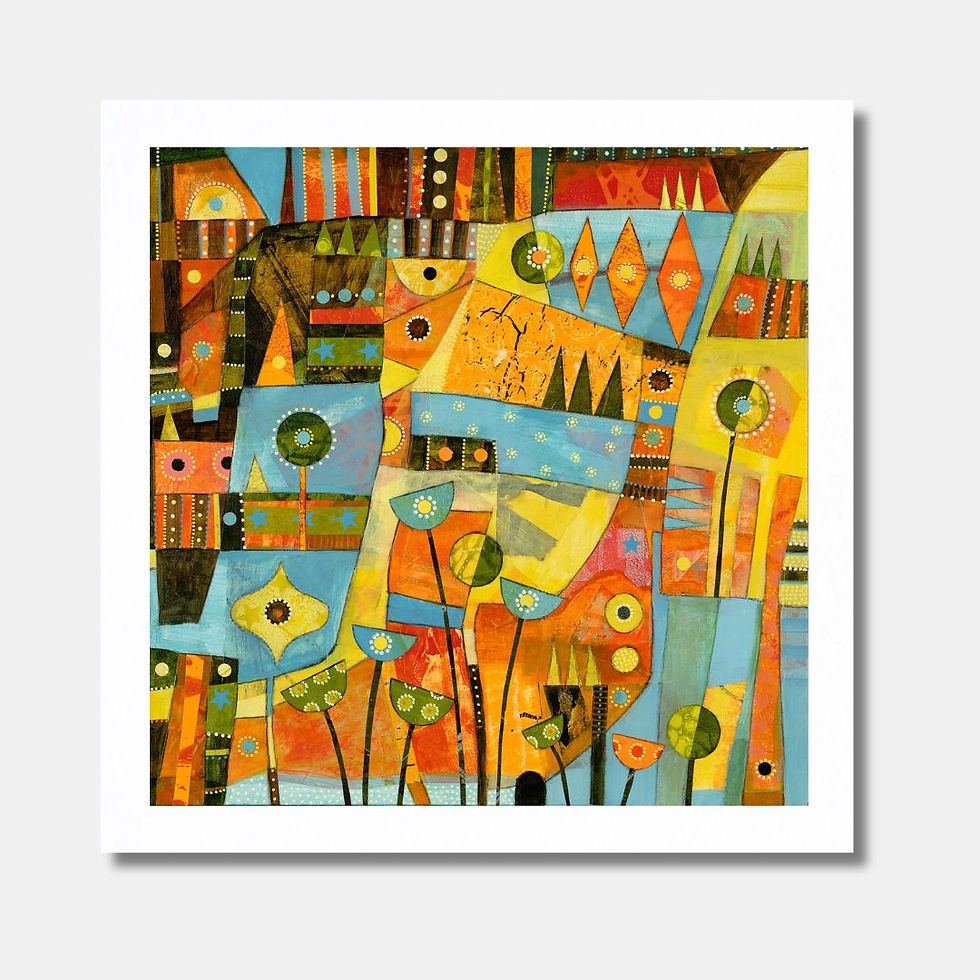 abstract landscape art print on paper unframed