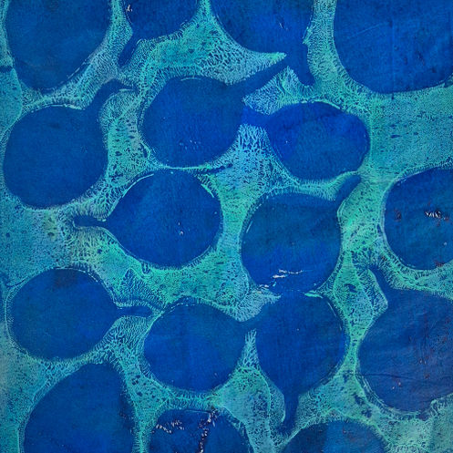 eucalypt leaf prints in blue and green