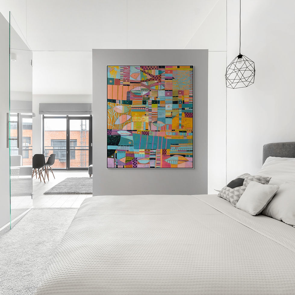 abstract landscape art print on canvas