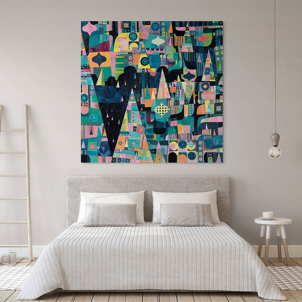 abstract landscape art print on canvas