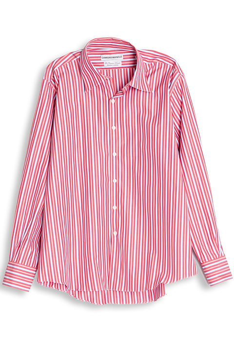 Camisas manolo campo シャツ 46 CAMISAS MANOLO ; wide red & blue