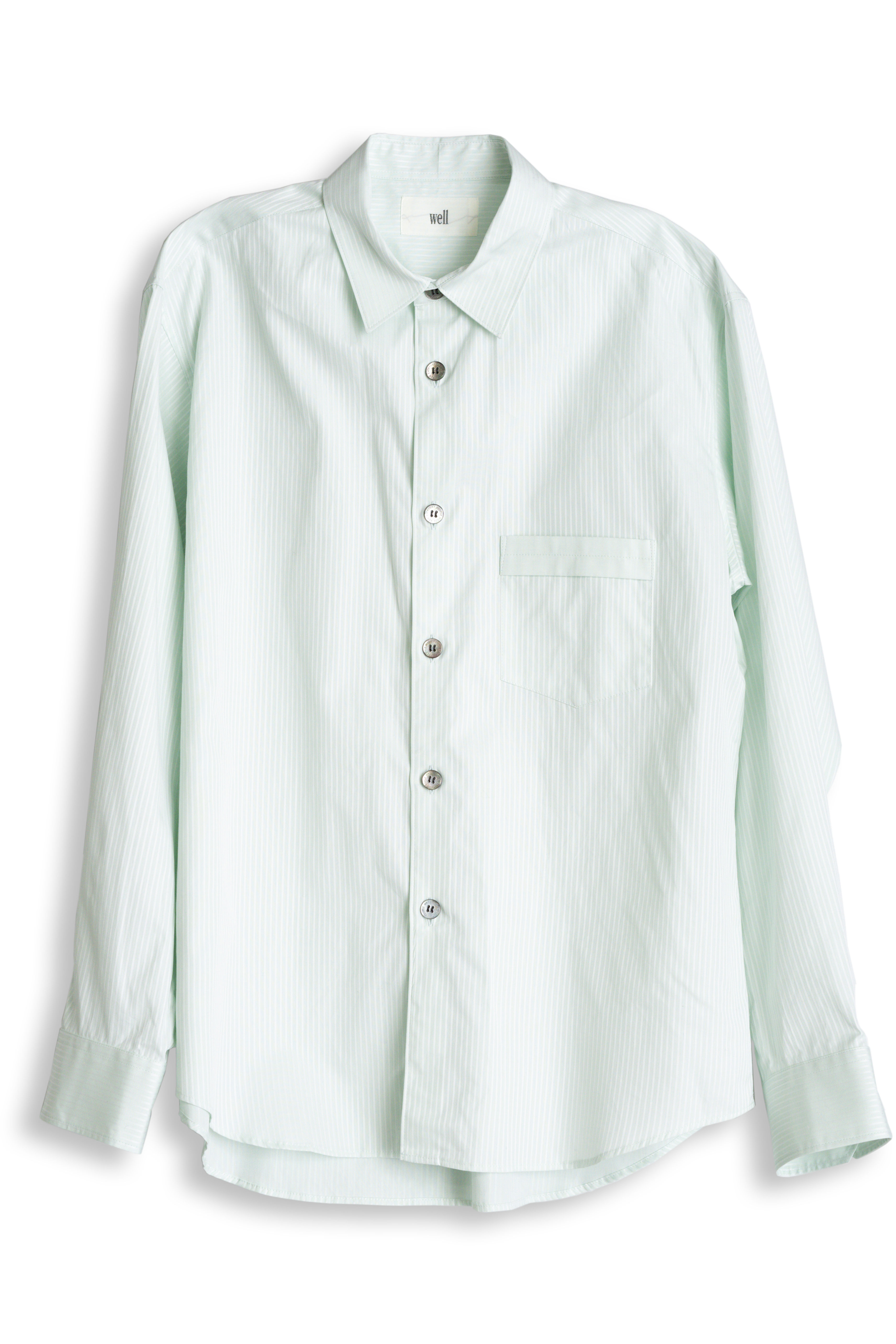 well ; Regular Collar Shirt (Green)