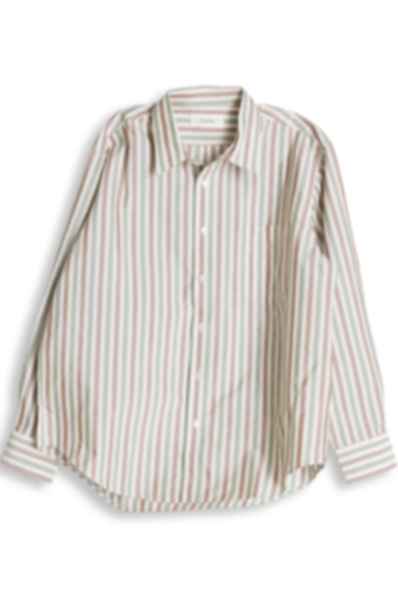 Ernie Palo ; Silk Cotton Stripe Shirt (Ivory)