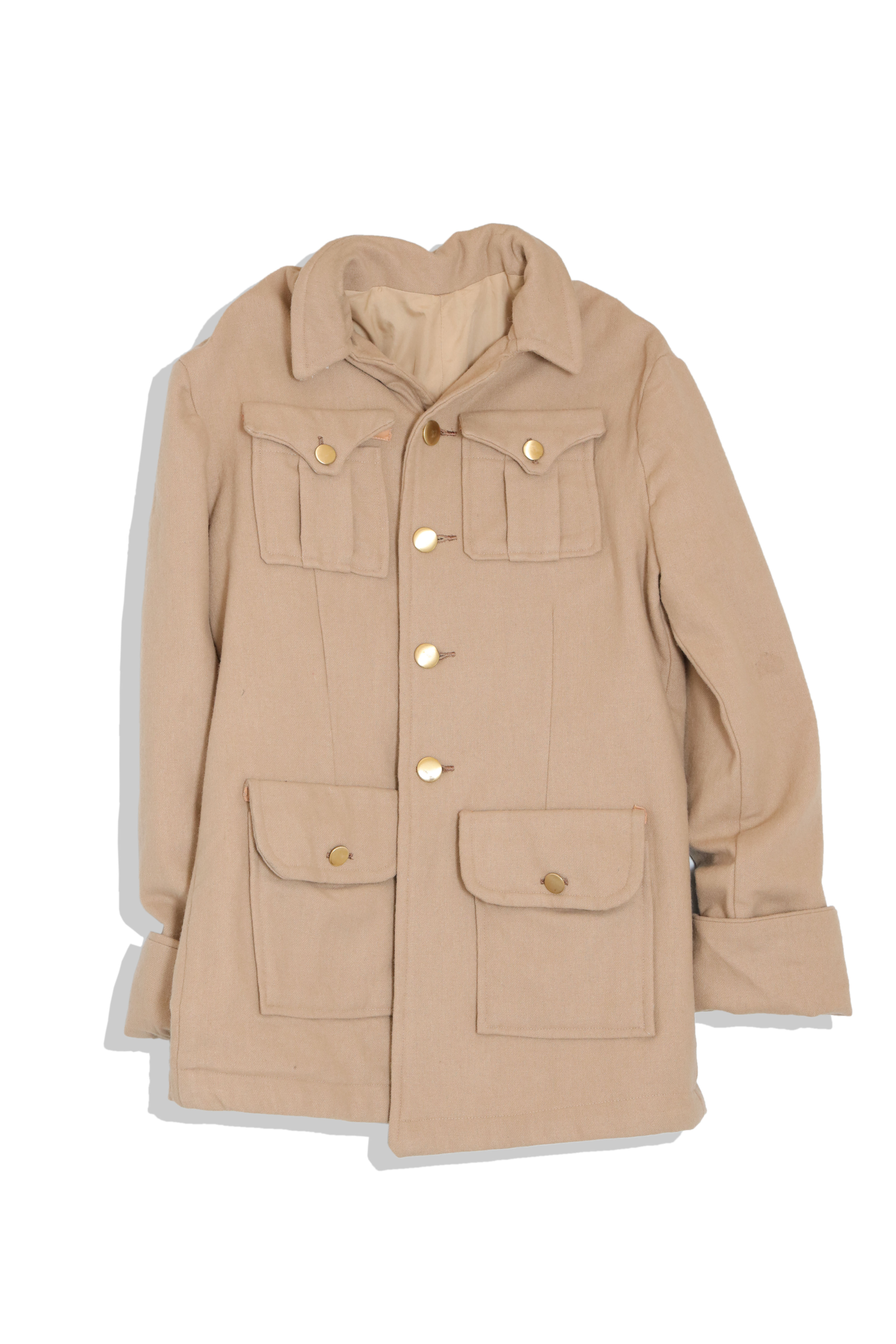 Gold button / camel body coat