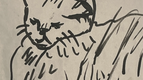 A beautiful sharpie rendition of my amazing cat Nacho A.K.A Human Flesh Eater