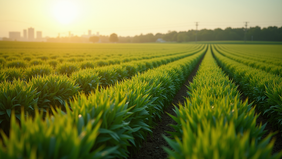 High angle view of a vast agricultural field with diverse crops