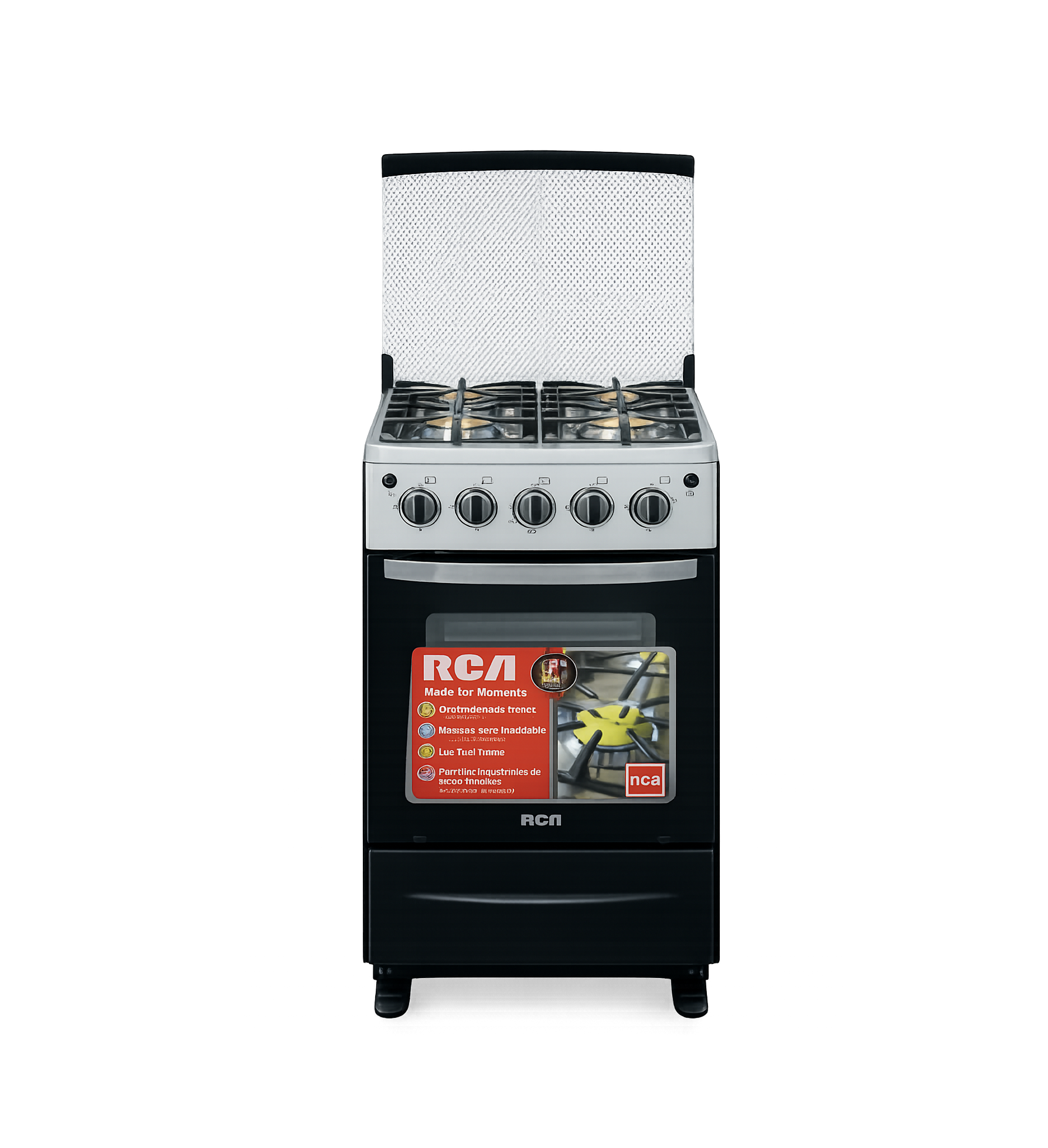 Cocina de gas RCA RCCR22CV en oferta Costa Rica con 4 quemadores de bronce y horno con luz