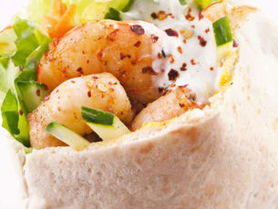 Mediterranean Shrimp Pita