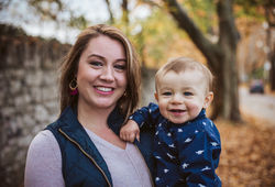 Mother and Son on a Fall Day