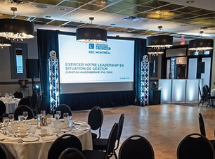 Audiovisual technical services for conferences at Auberge Godefroy in Bécancour