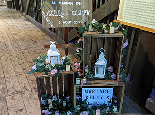 décoration de salle de mariage au Moulin Seigneurial de Pointe-du-Lac