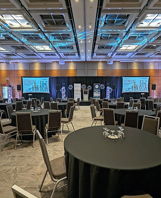 Support technique pour congrès avec soirée gala. Support audiovisuel et webdiffusion pour conférences.