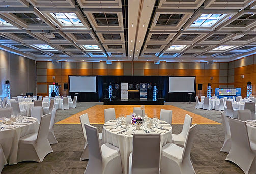 décoration et services techniques audiovisuels pour congrès à l'hotel Mortagne de Boucherville