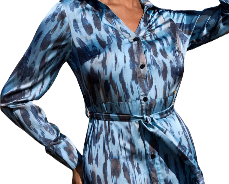 Φόρεμα σατέν με animal print