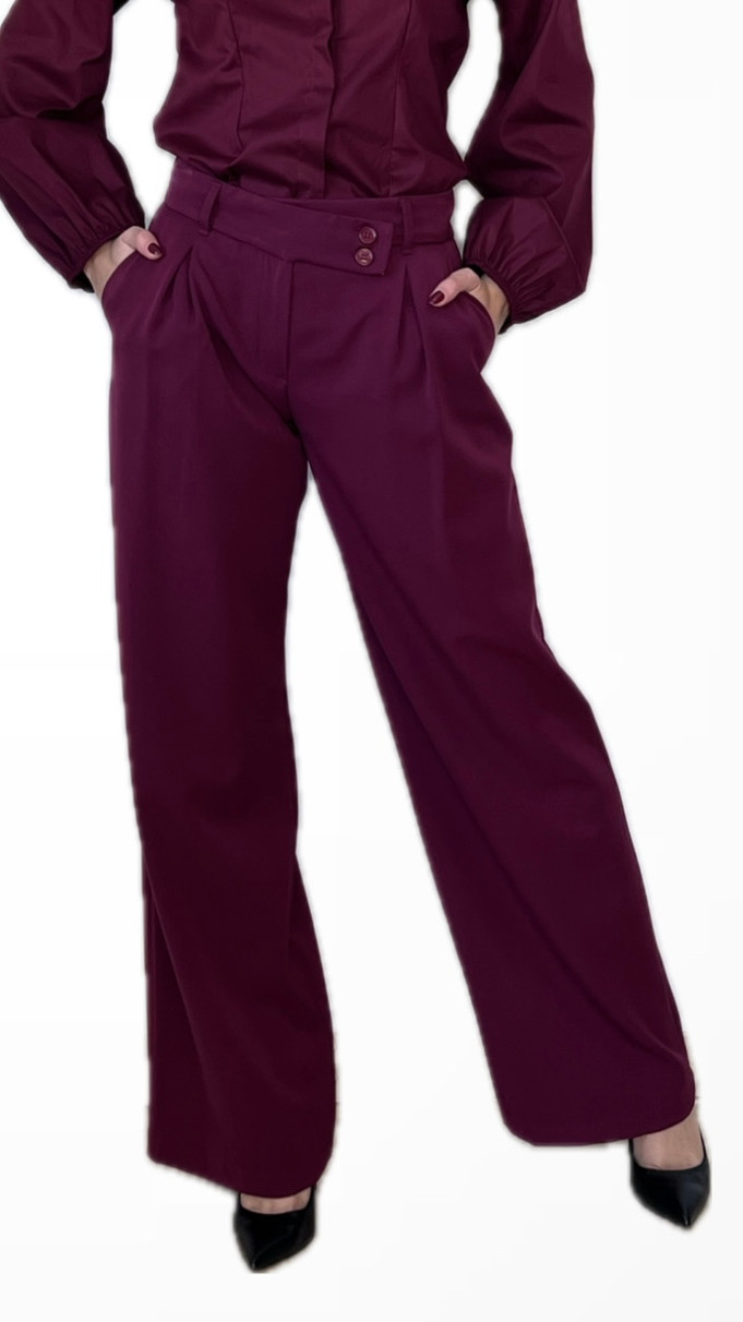 Παντελόνα ψηλόμεση με πιέτες