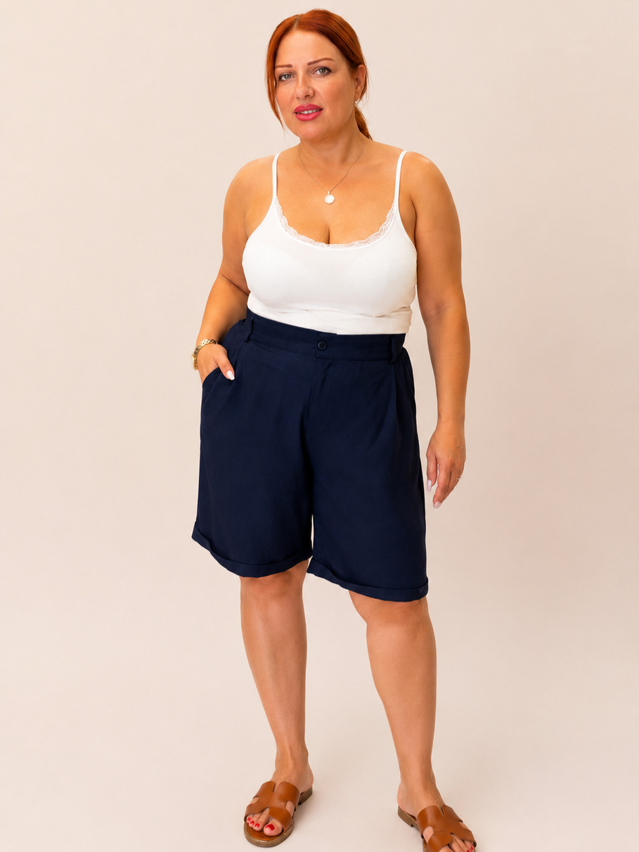 Μαύρη Plus Size βερμούδα