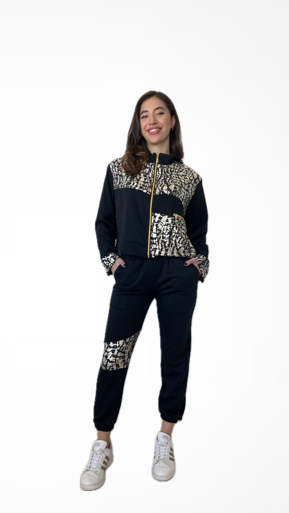 Σετ ζακέτα & παντελόνι με χρυσή παγιέτα