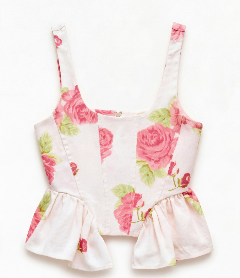 Σετ φλοράλ με τοπ και παντελόνι