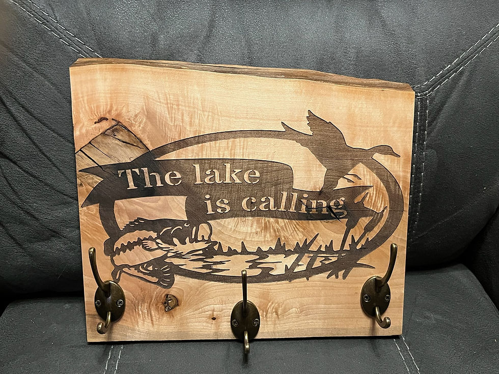 Thumbnail: Coat/Hat 3 Hook Laser Engraved Image