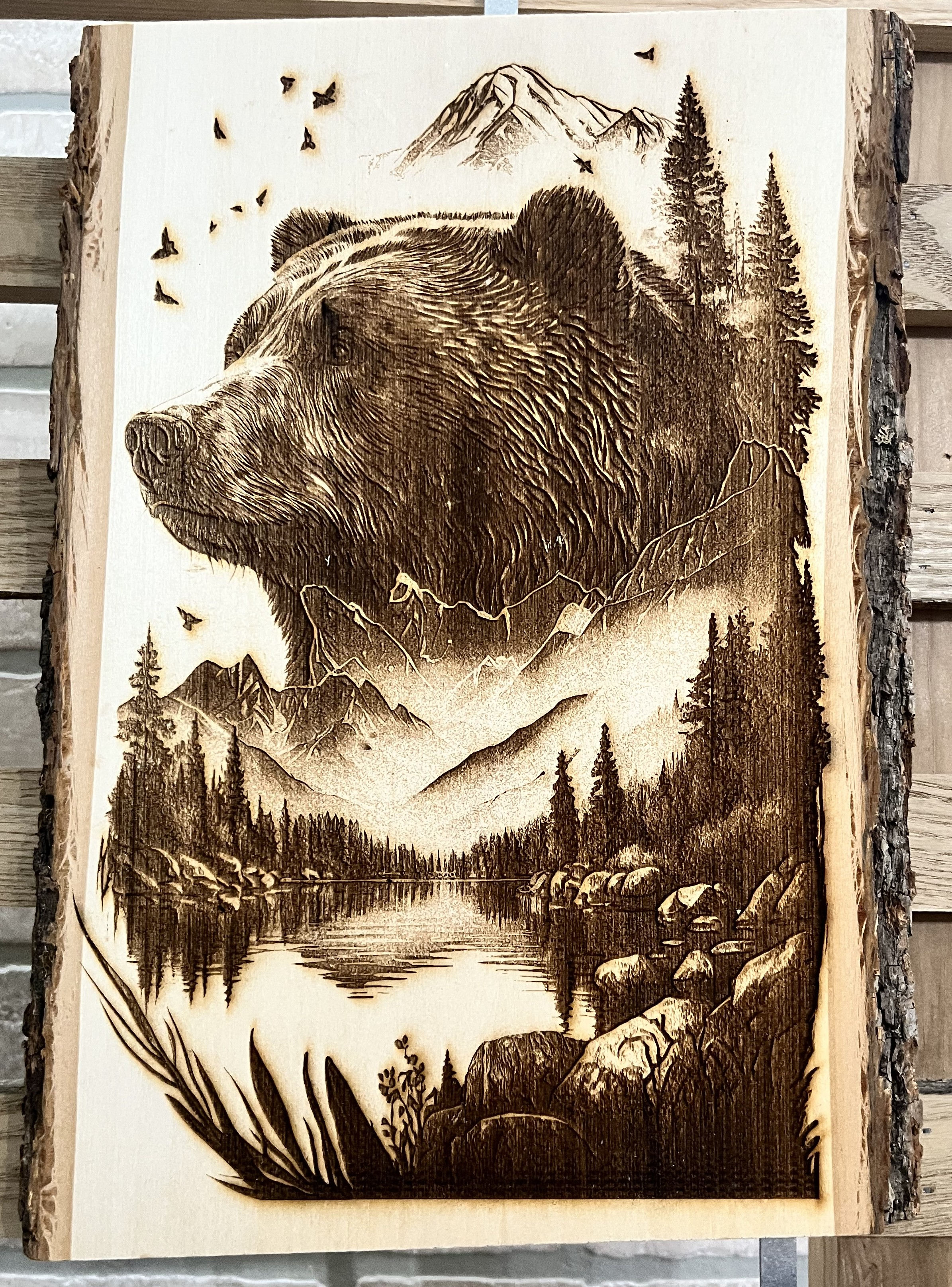 Bear 3D Laser Engraved Wall Hanging