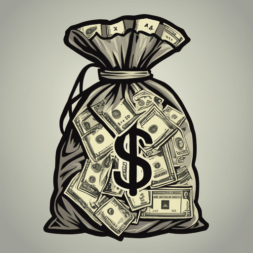 "An image depicting a bag of money representing Cabana, a luxurious vacation spot, with a caption stating that Pergola, another location, requires more funds."