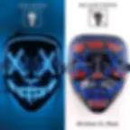 Thumbnail: Wireless Halloween Neon LED Purge Mask Masque Masquerade Party Masks Light Grow